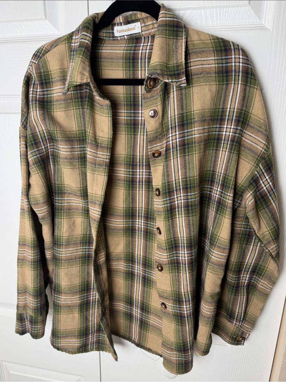 Fantastlook Green Plaid Button-Down Shirt Jacket